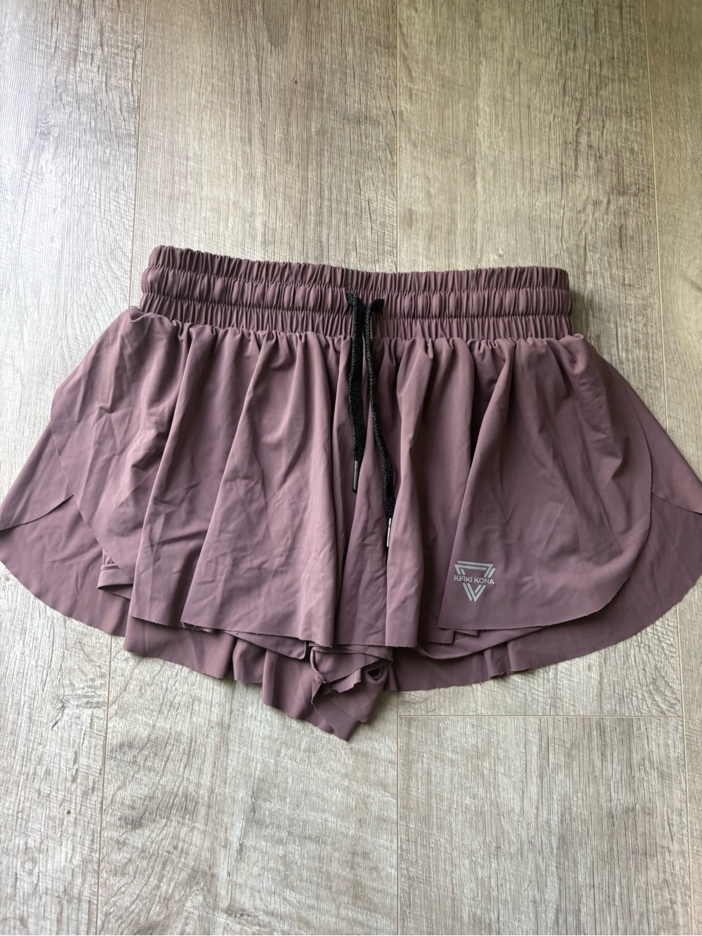 Women's High-Waist Layered Athletic Shorts in Mauve